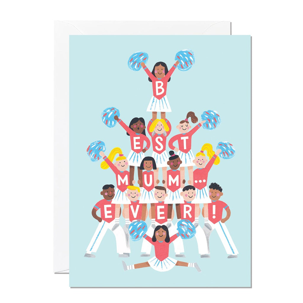Ricicle Cards Best Mum Ever Cheerleaders Mother's Day Card