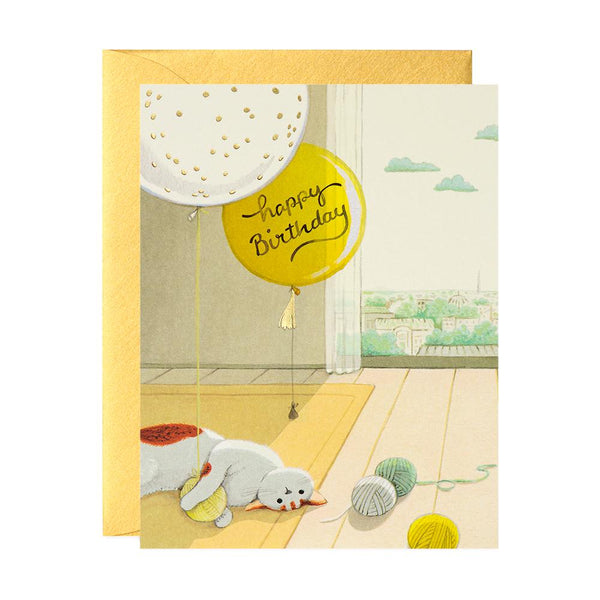 JooJoo Paper Cat and Yarns Birthday Card