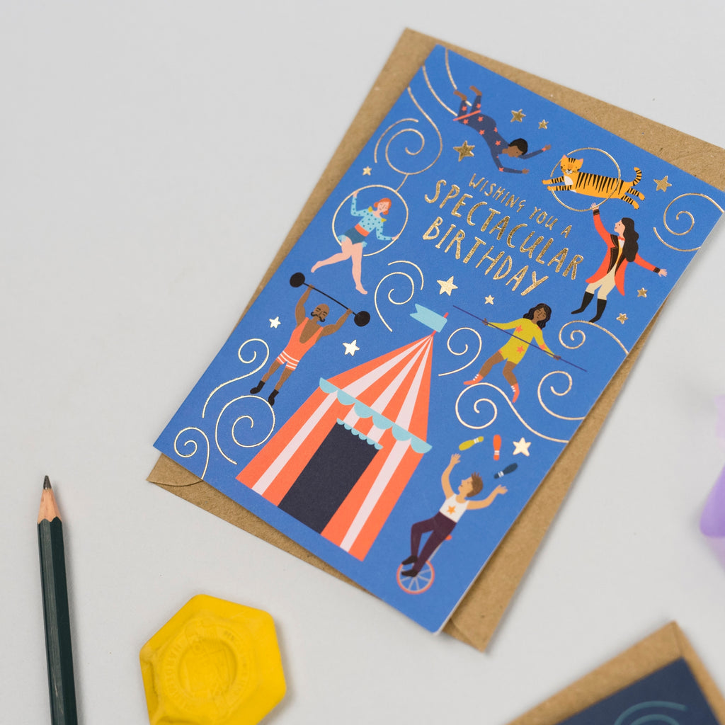 Mifkins Circus Tricks Birthday Card