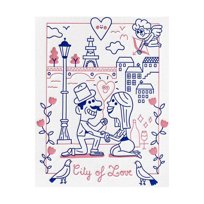 LETTERPRESS DE PARIS City Of Love Card
