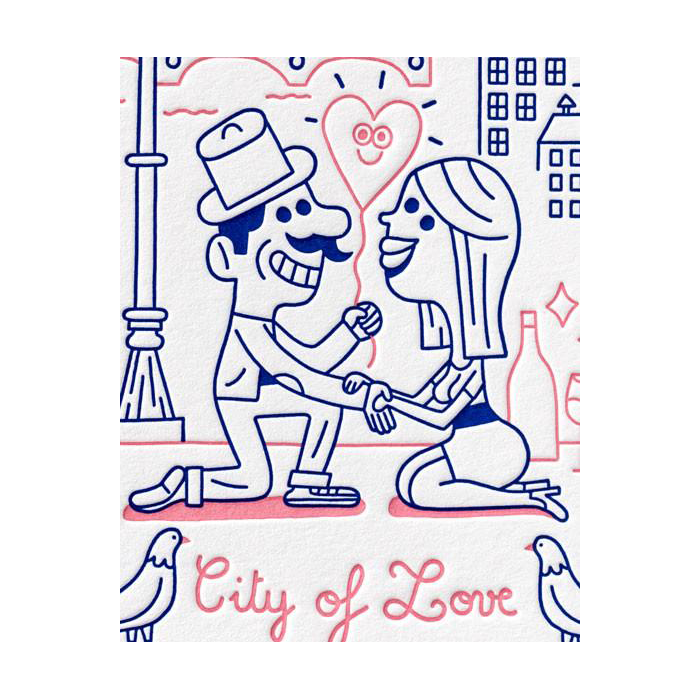 LETTERPRESS DE PARIS City Of Love Card