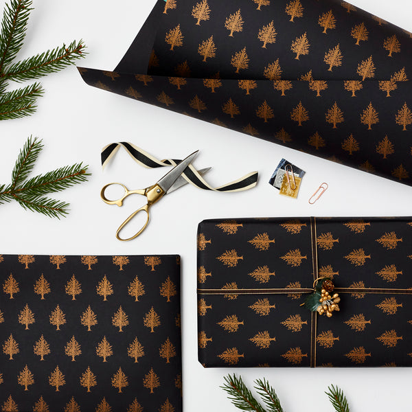Katie Leamon Christmas Trees Copper Gift Wrap