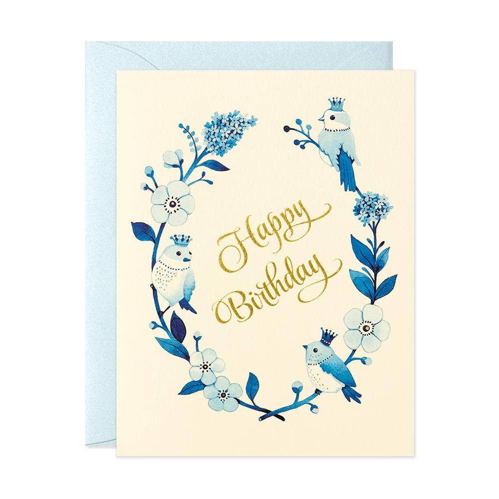 JooJoo Paper Crowned Birds Birthday Card