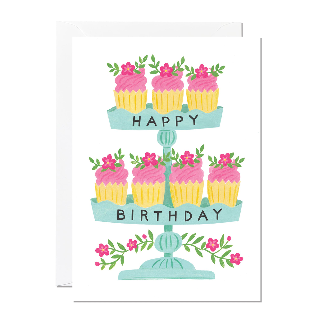 Ricicle Cards Cupcake Stand Birthday Card