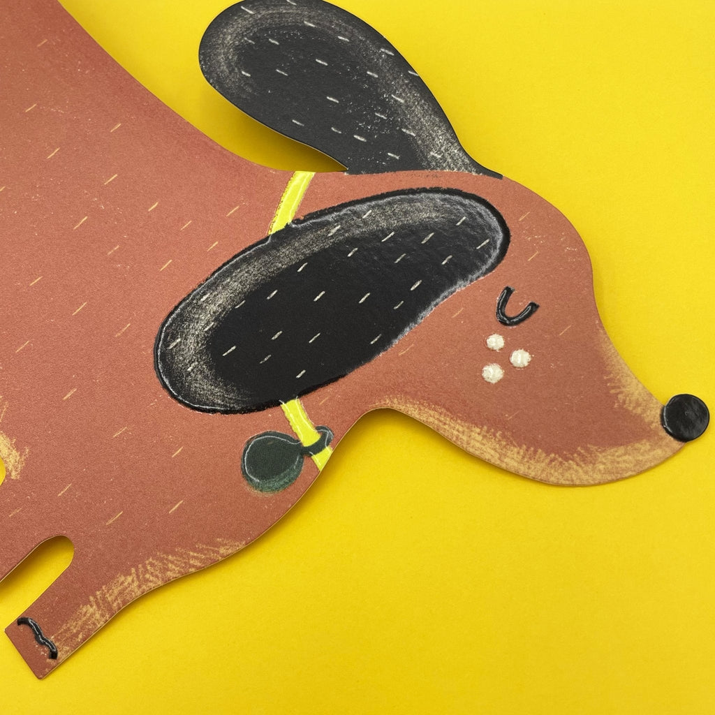 Raspberry Blossom Dachshund Card