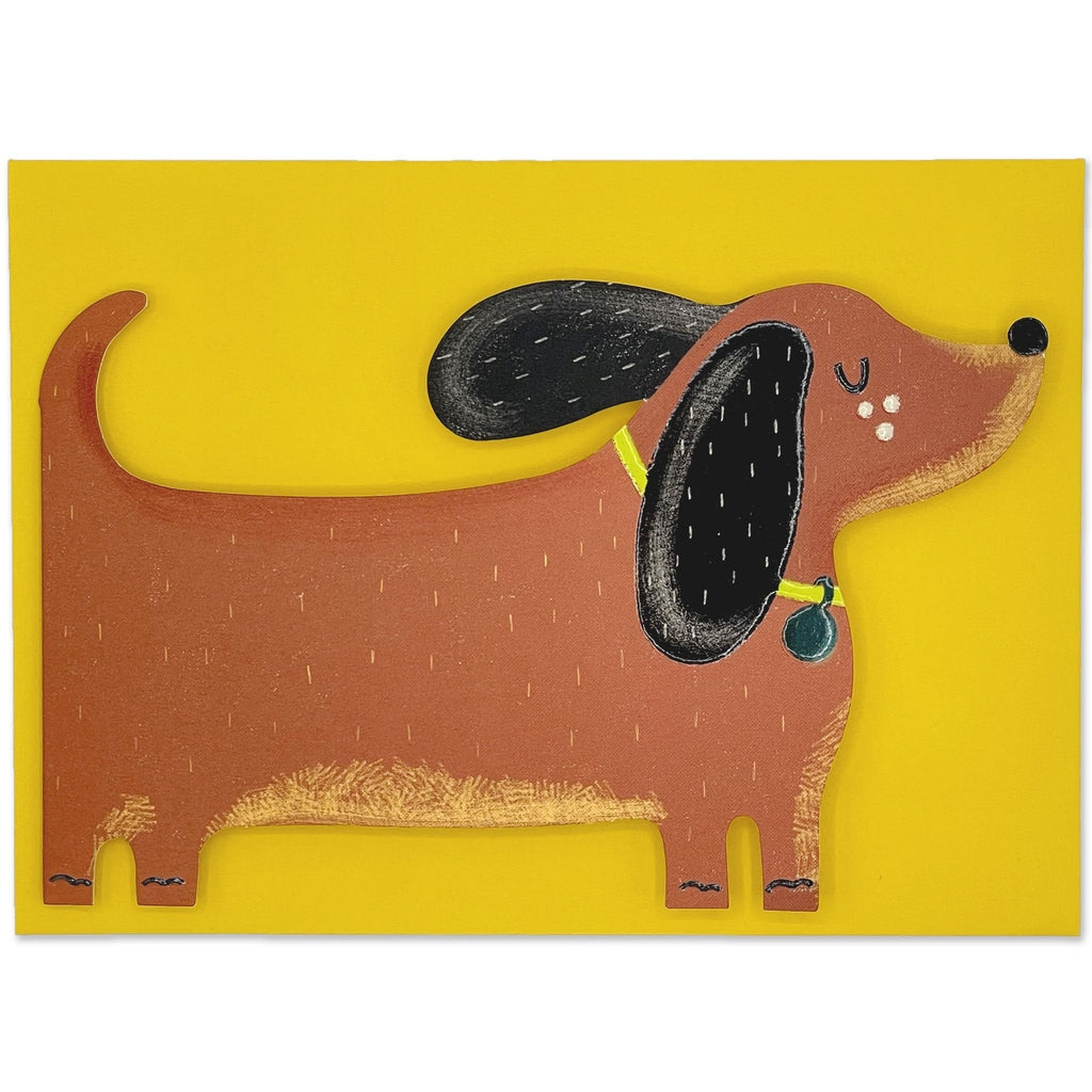 Raspberry Blossom Dachshund Card