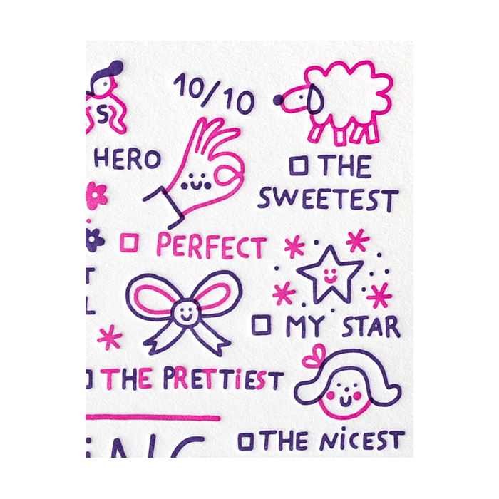 LETTERPRESS DE PARIS Darling You Are... Card (Pink)