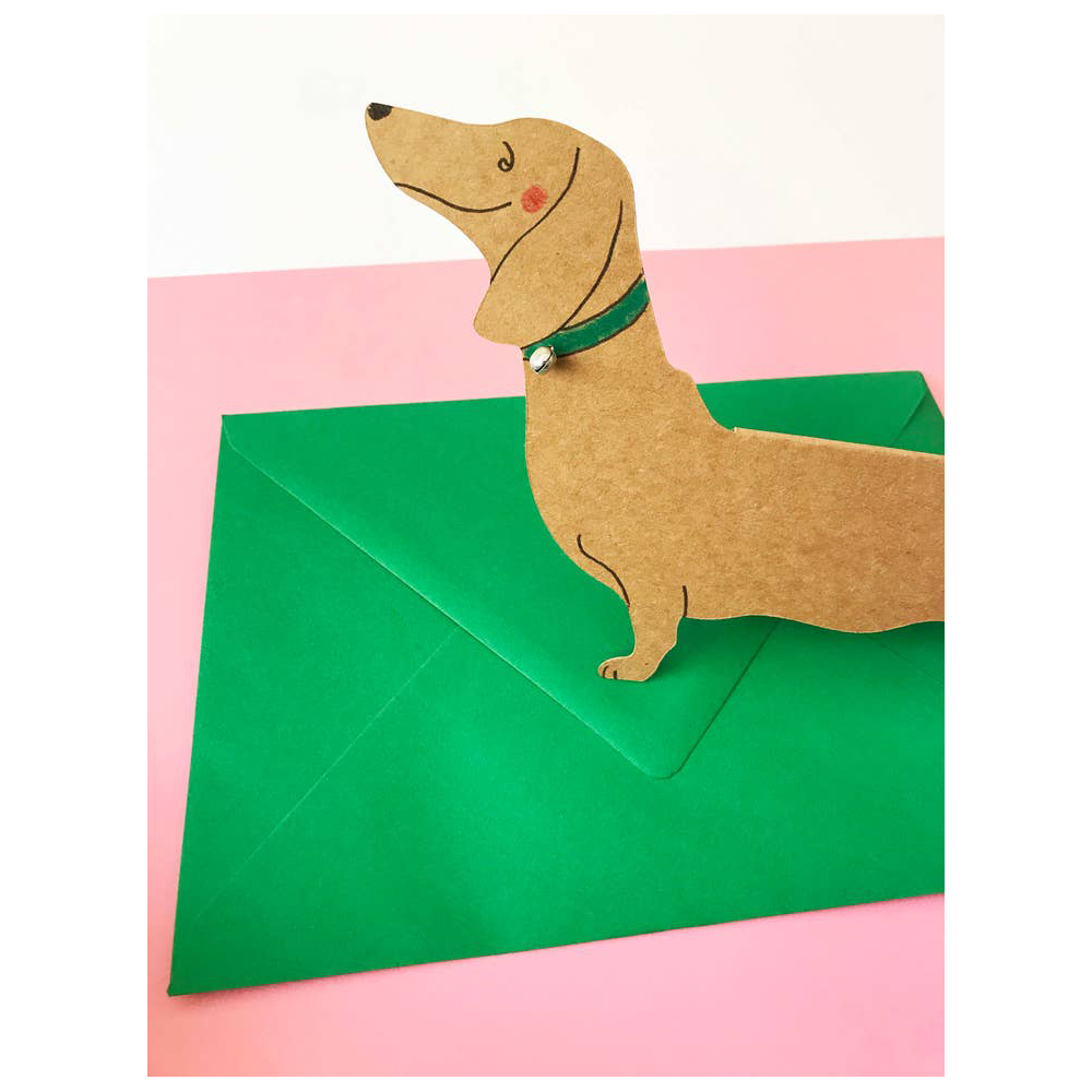 Kitty Kenda - Standing Dachshund Shaped Card