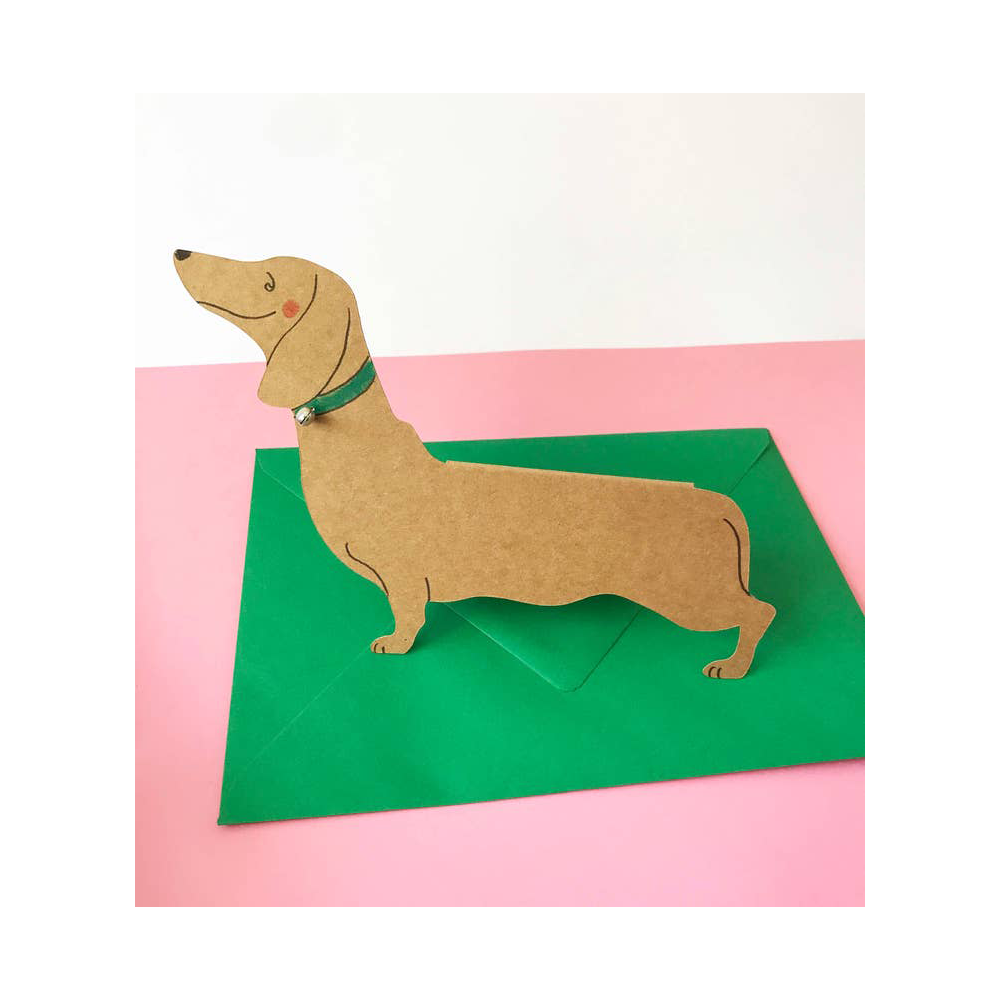 Kitty Kenda - Standing Dachshund Shaped Card