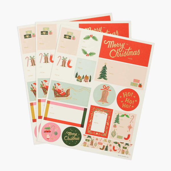 Rifle Paper Co. Deck The Halls Christmas Stickers & Labels