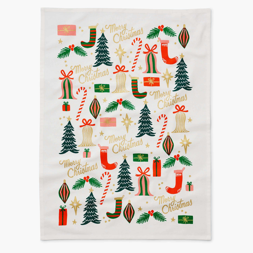 Rifle Paper Co. Christmas Tea Towel - Deck The Halls