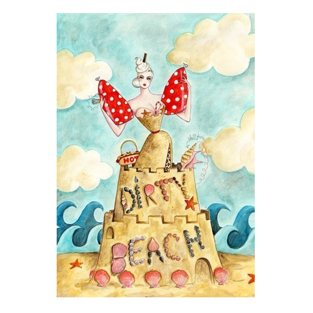 Andrea Kett A Dirty Beach Glittery Birthday Card