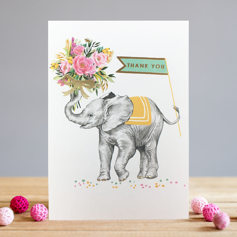 Louise Tiler Elephant Bouquet Thank You Card