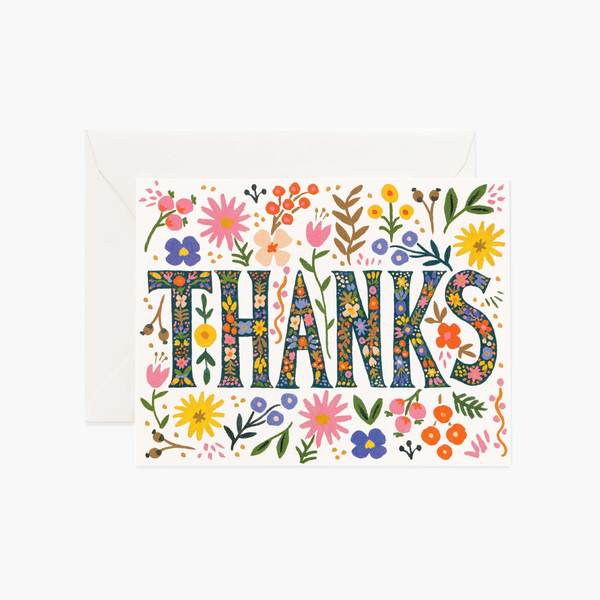 Rifle Paper Co. Floral Thanks Card