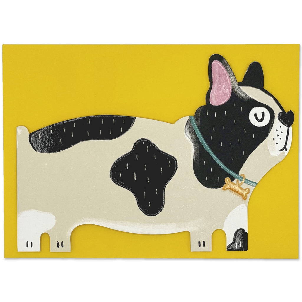Raspberry Blossom French Bulldog Card