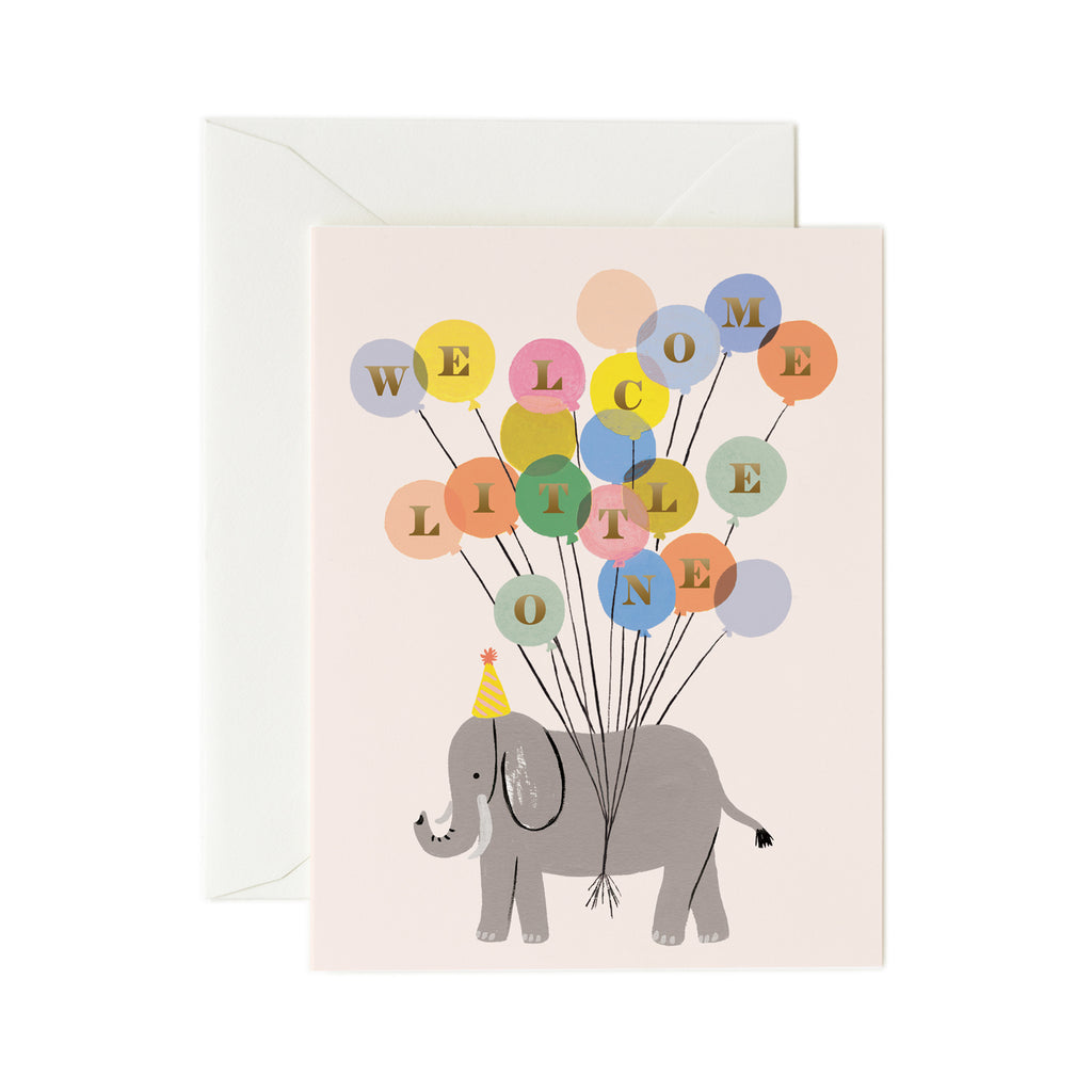 Rifle Paper Co. Welcome Elephant Baby Card