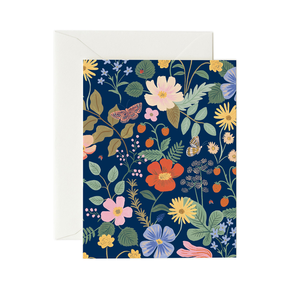 Rifle Paper Co. Strawberry Fields Card - Navy