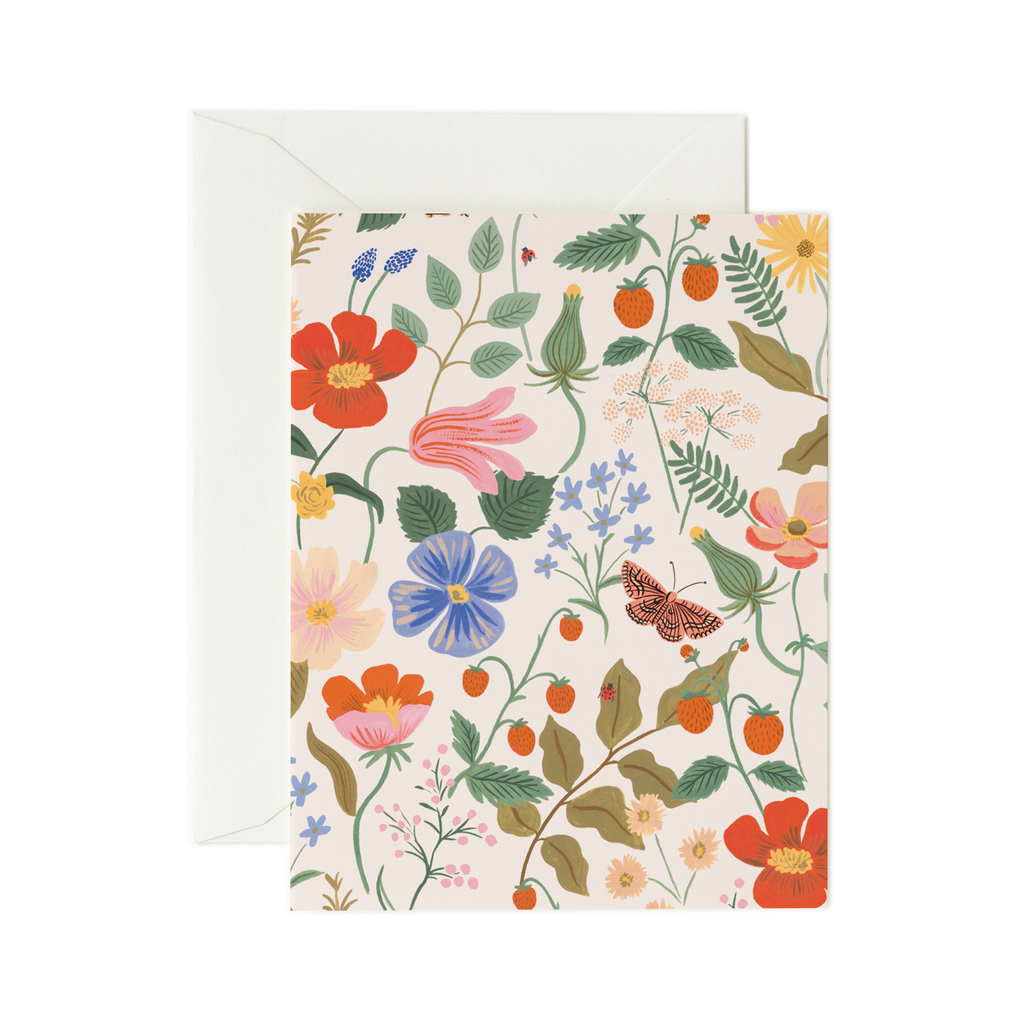 Rifle Paper Co. Strawberry Fields Card - Cream
