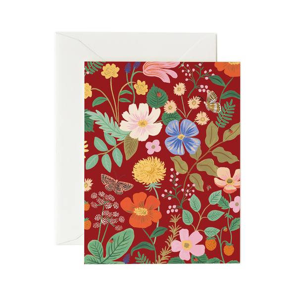 Rifle Paper Co. Strawberry Fields Card - Red