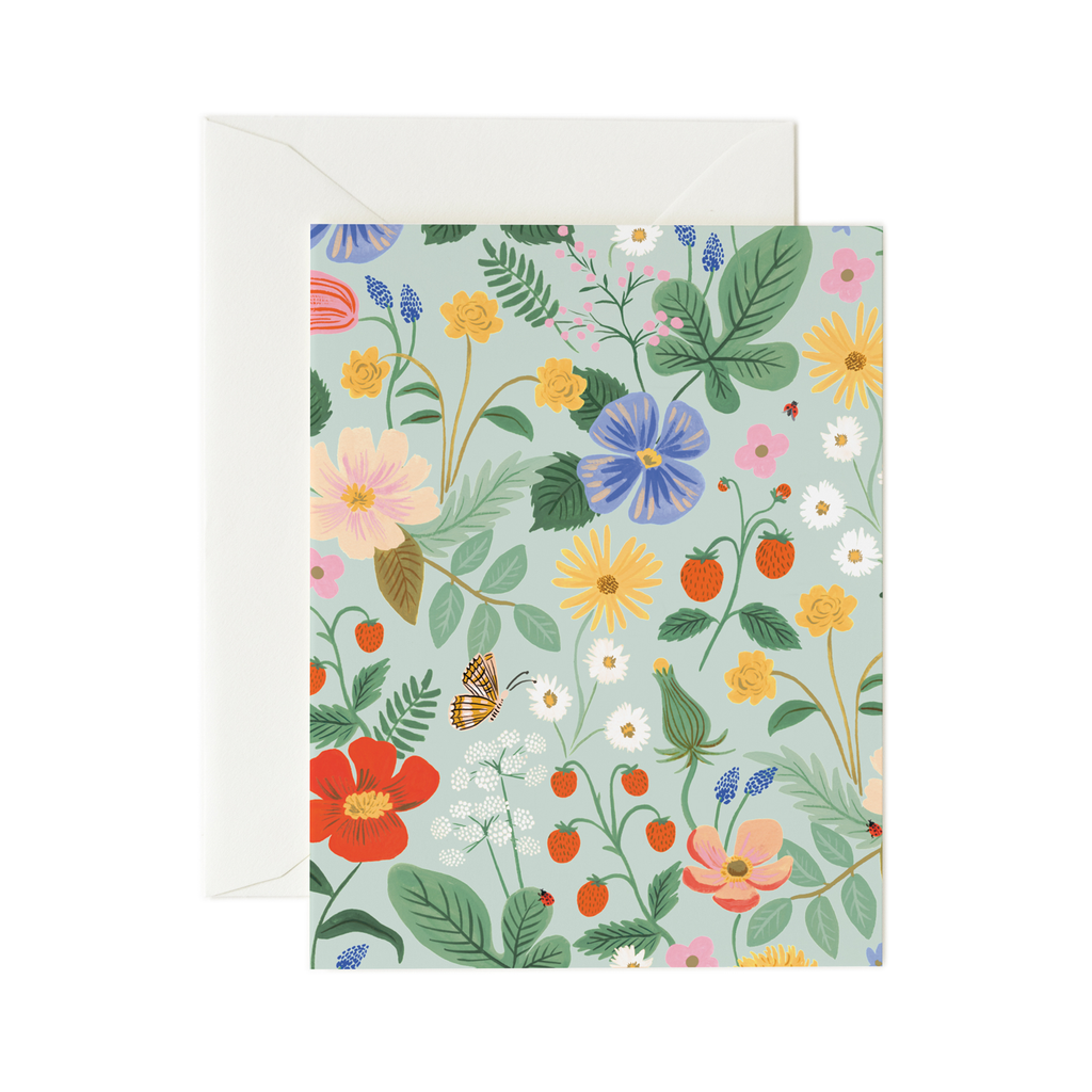 Rifle Paper Co. Strawberry Fields Card - Mint
