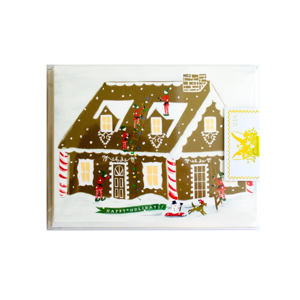 The First Snow - Gingerbread House Christmas Card Boxed Set 