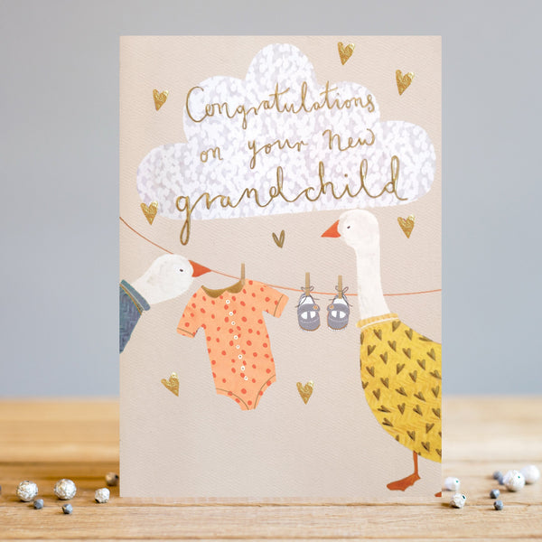 Louise Tiler Grandchild Geese New Baby Card