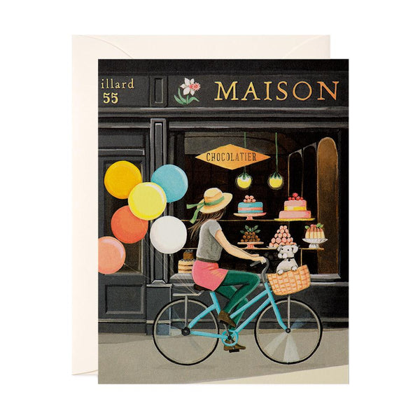 JooJoo Paper Girl on Bike Birthday Card