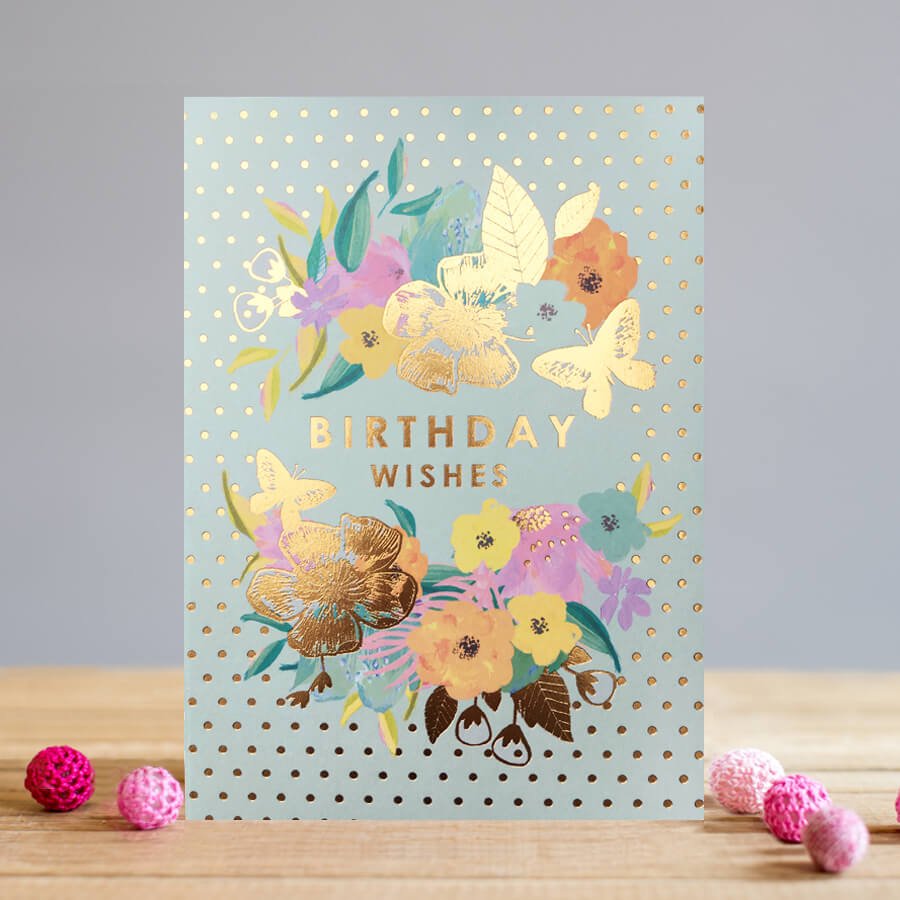 Louise Tiler Gold Spot Wishes Birthday Card