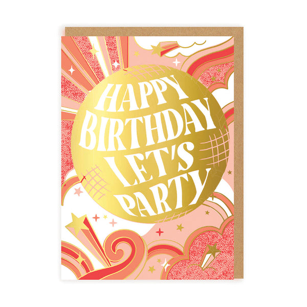 HELLO!LUCKY Let's Party Disco Ball Birthday Card
