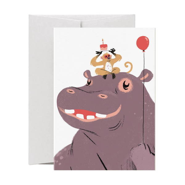 Carolina Buzio Hip Hip Hippo Birthday Card