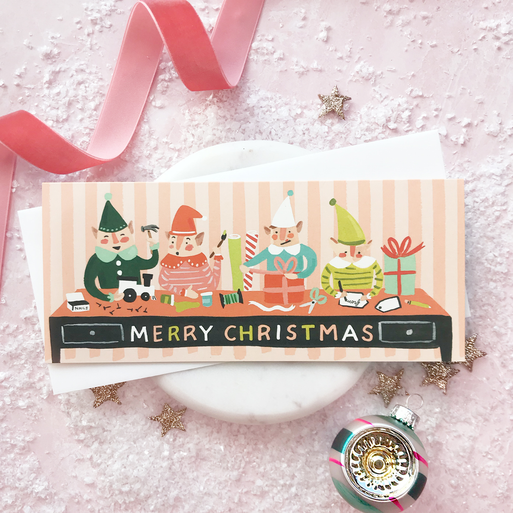 Idlewild Co. Elf Workshop Christmas Card Set