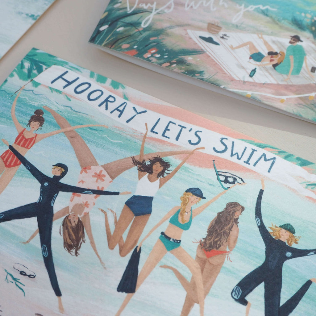 Imogen Davis Hooray, Let's Swim Birthday Card