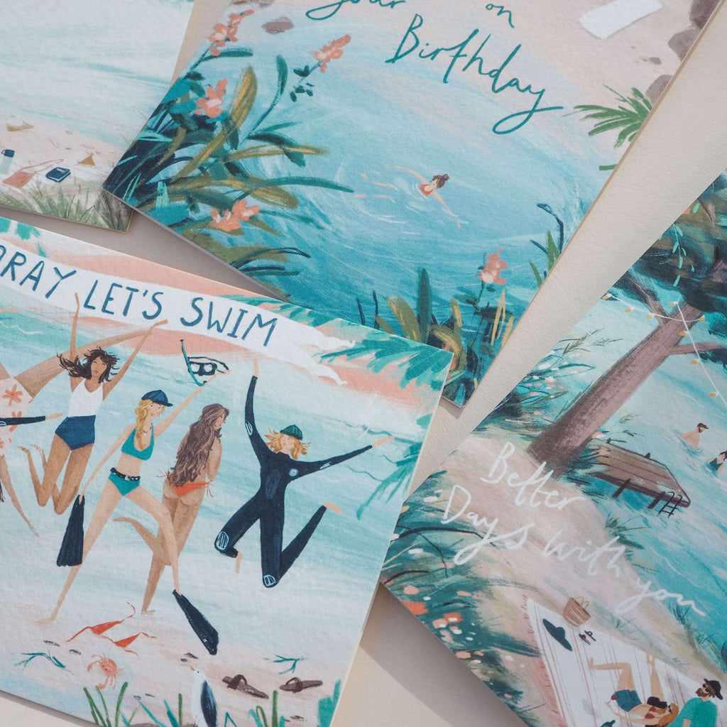 Imogen Davis Hooray, Let's Swim Birthday Card