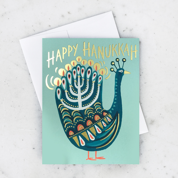 Idlewild Co. Hanukkah Peacock Card