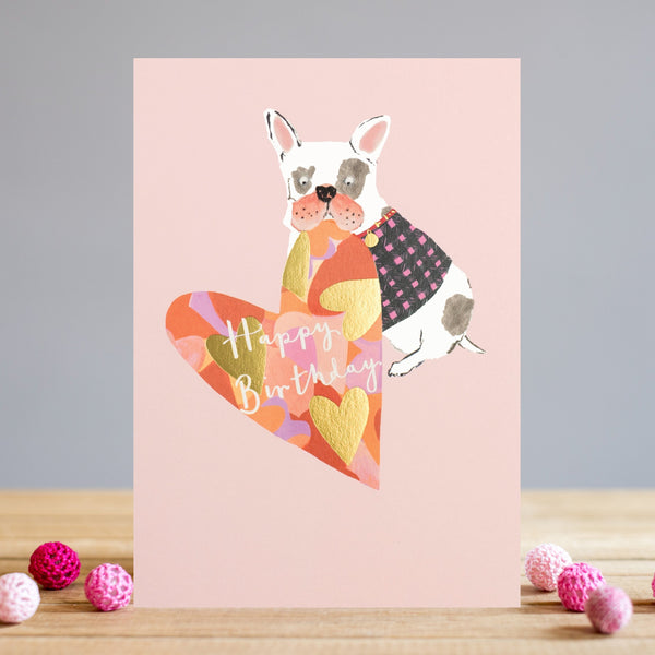 Louise Tiler Heart & Dog Birthday Card