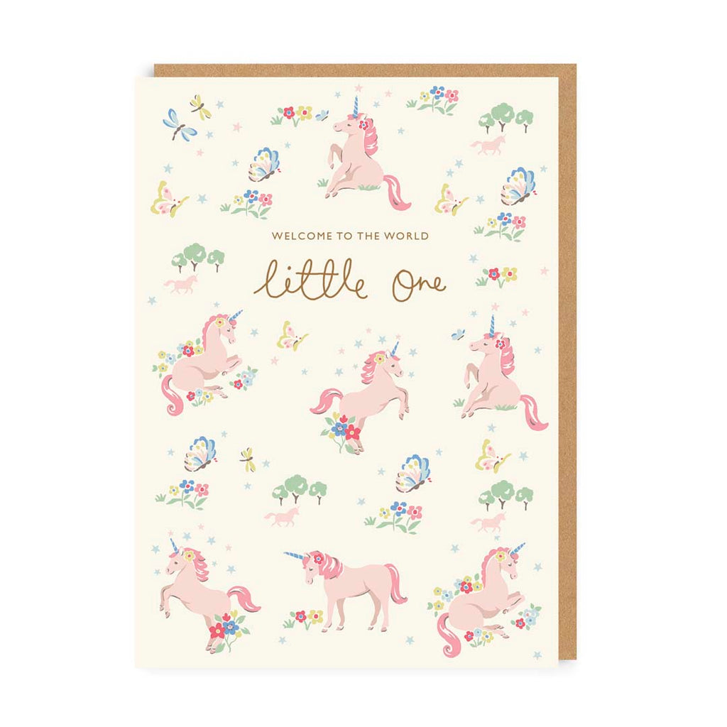 Cath Kidston Hello Little One Unicorn New Baby Card