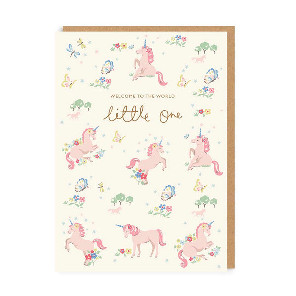 Cath Kidston Hello Little One Unicorn New Baby Card