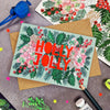 Miss Bespoke Papercuts - 'Holly Jolly' Neon Paper Cut Christmas Card