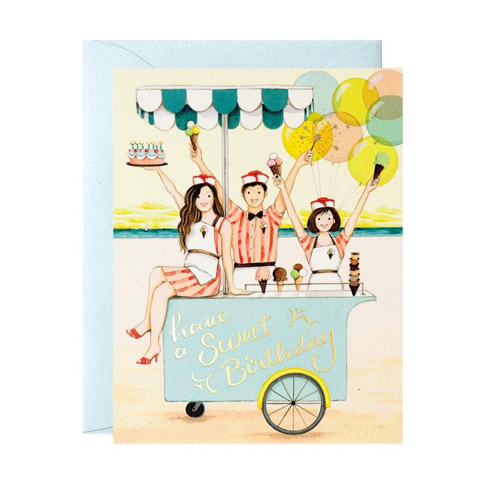 JooJoo Paper Ice Cream Stand Birthday Card