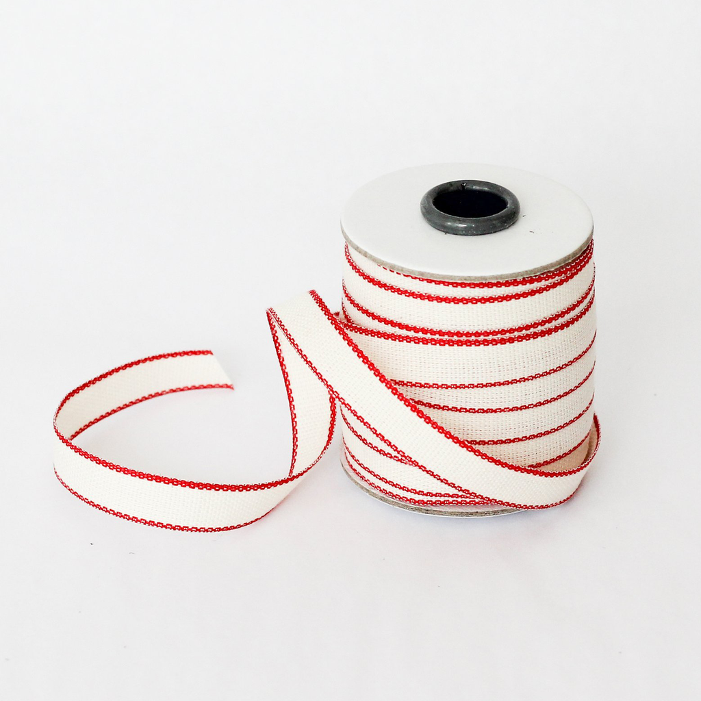 Studio Carta Drittofilo Cotton Ribbon - Natural & Red