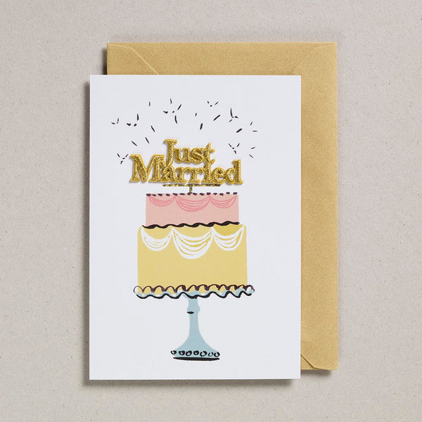 Petra Boase Just Married Cake Card