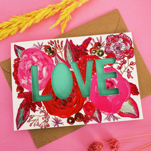 Miss Bespoke Papercuts - LOVE paper cut Card
