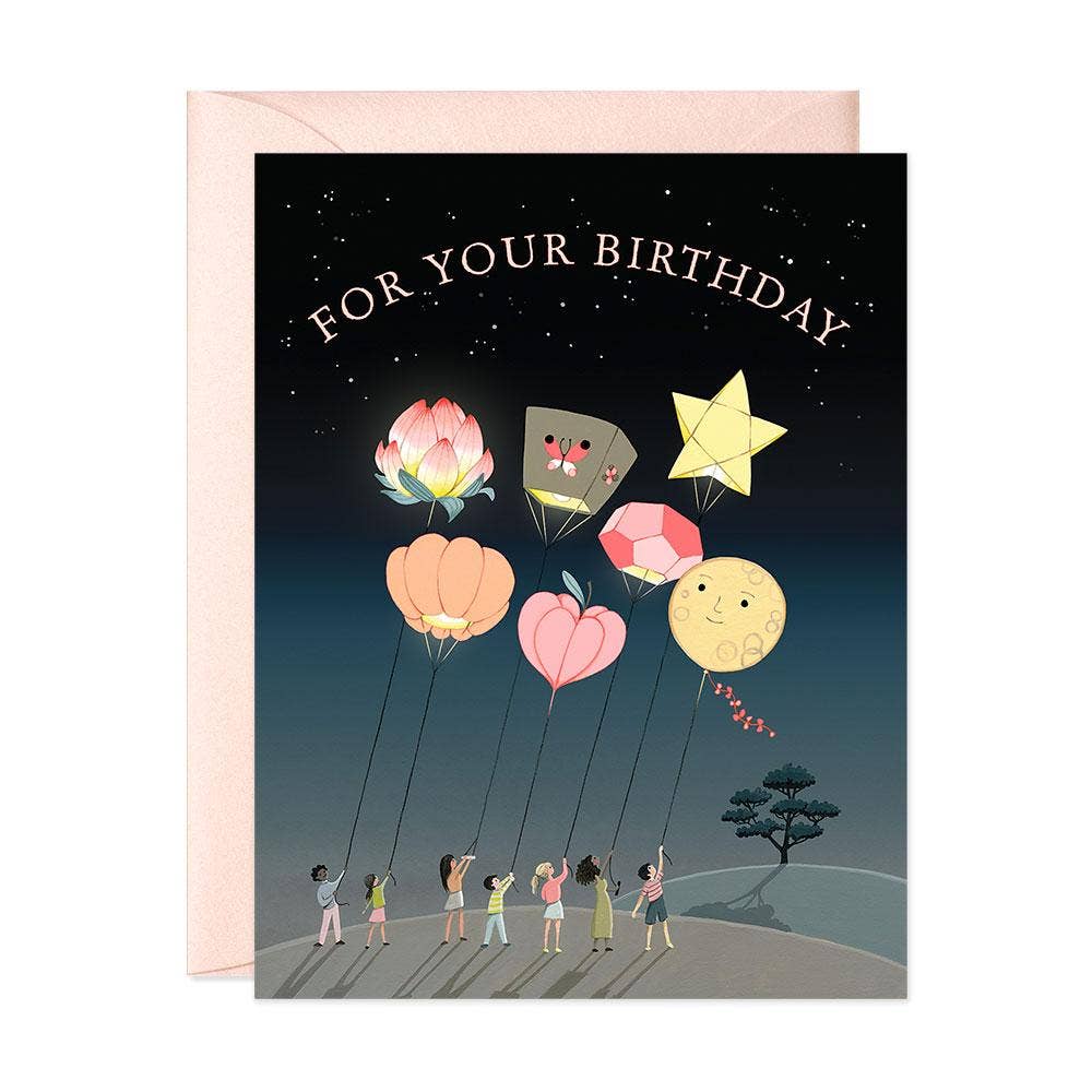 JooJoo Paper Lanterns Birthday Card