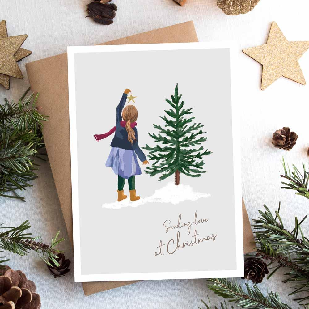 Sirocco Design Christmas Tree Snowy Day Christmas Card
