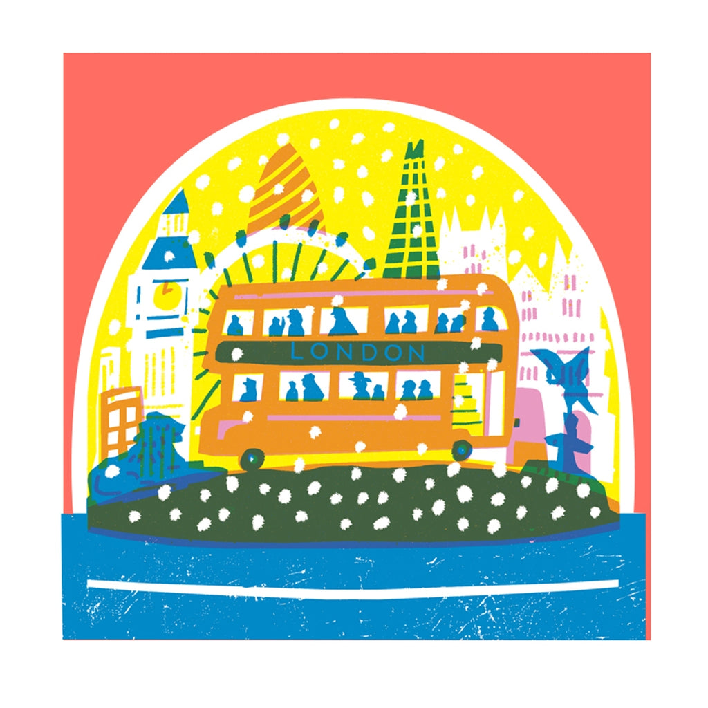 The Printed Peanut London Snowglobe Card