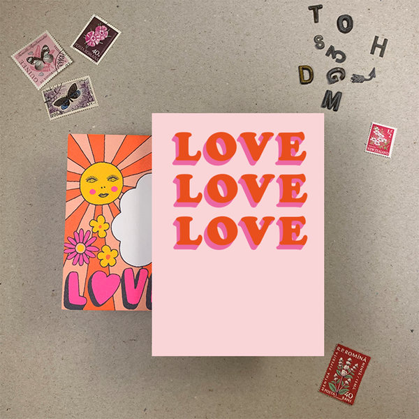 Imogen Owen Pink Love Love Love Card