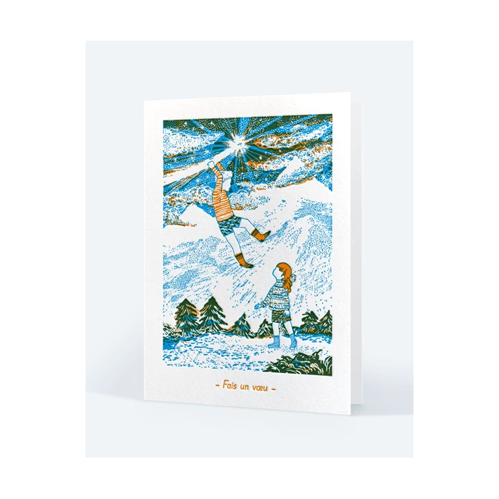 LETTERPRESS DE PARIS FAIS UN VŒU (Make A Wish) Card