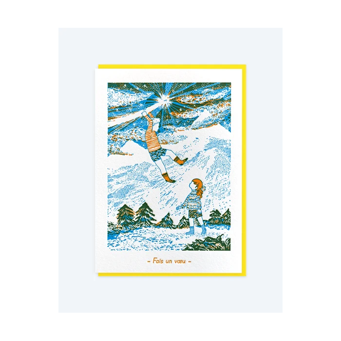LETTERPRESS DE PARIS FAIS UN VŒU (Make A Wish) Card
