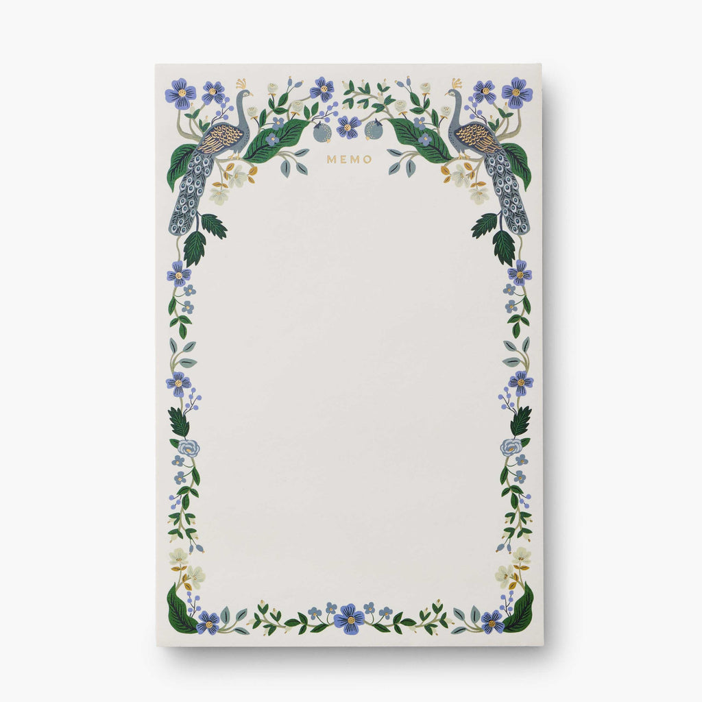 Rifle Paper Co. Large Memo Notepad - Peacock