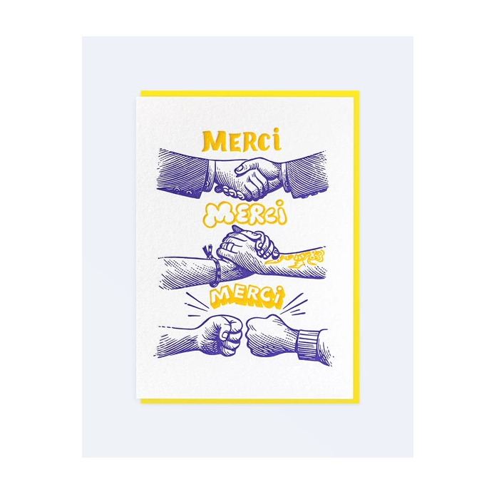 LETTERPRESS DE PARIS Merci Merci Merci Card